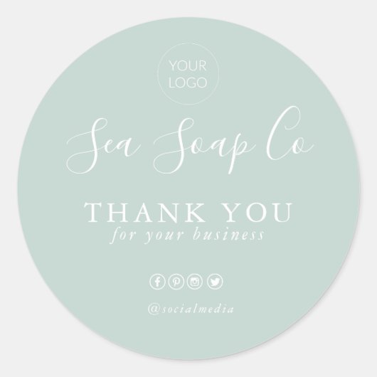 ステッカーありがとう |ビジネス ラウンドシール (正面)