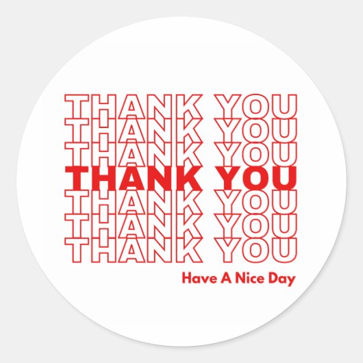 ステッカーありがとう ラウンドシール (正面)