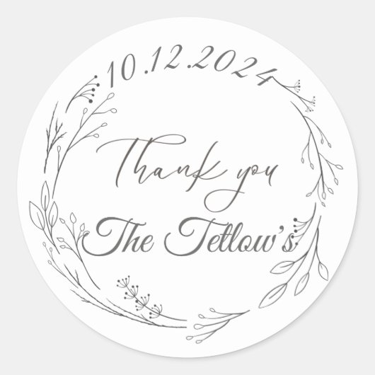 ステッカーありがとう ラウンドシール (正面)