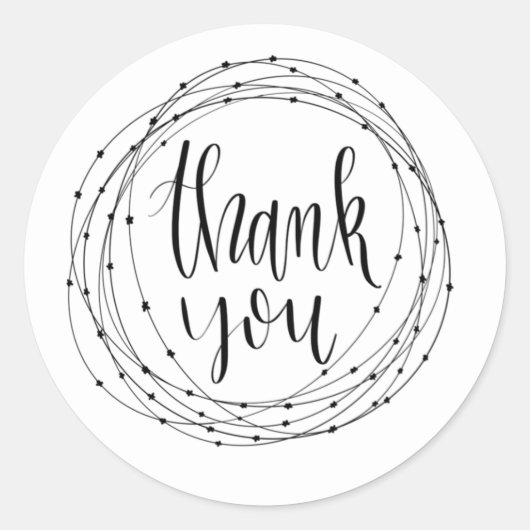 ステッカーありがとう ラウンドシール (正面)