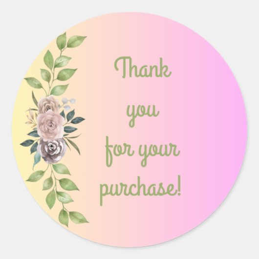 ステッカーありがとう ラウンドシール (正面)