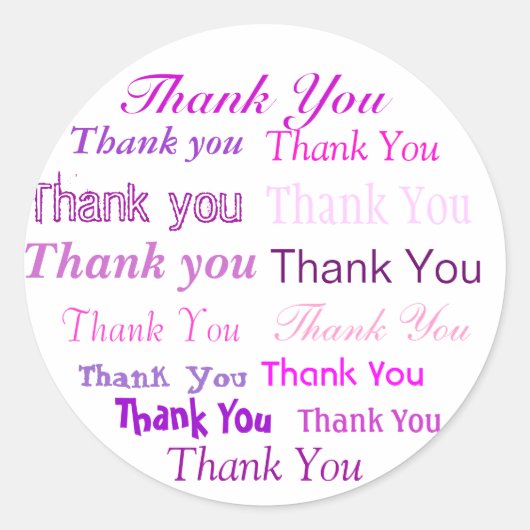 ステッカーありがとう ラウンドシール (正面)