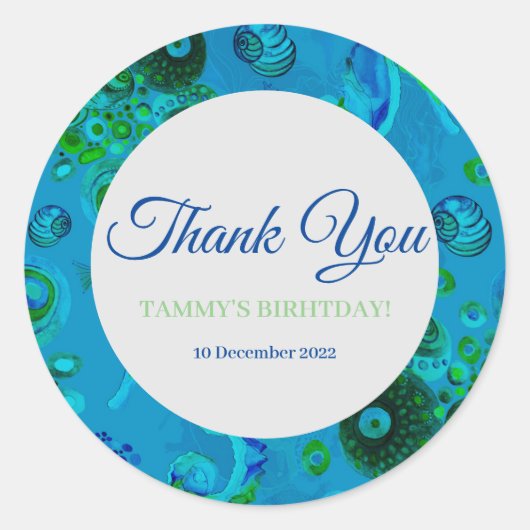 ステッカーありがとう ラウンドシール (正面)