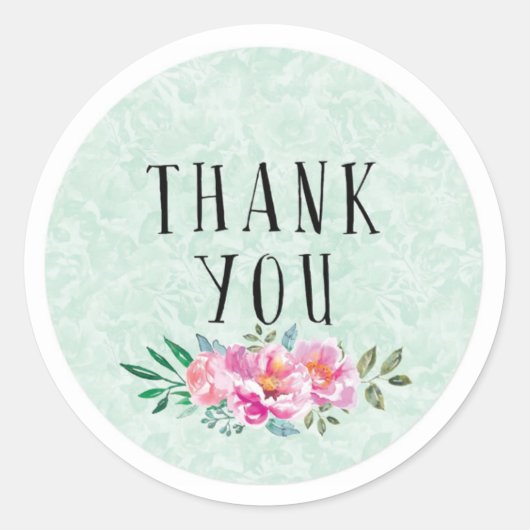 ステッカーありがとう ラウンドシール (正面)