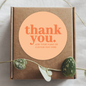 ステッカーありがとう | レトロヴィンテージピーチオレンジ ラウンドシール