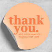 ステッカーありがとう | レトロヴィンテージピーチオレンジ ラウンドシール