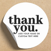 ステッカーありがとう | レトロ白黒 ラウンドシール