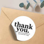 ステッカーありがとう | レトロ白黒 ラウンドシール