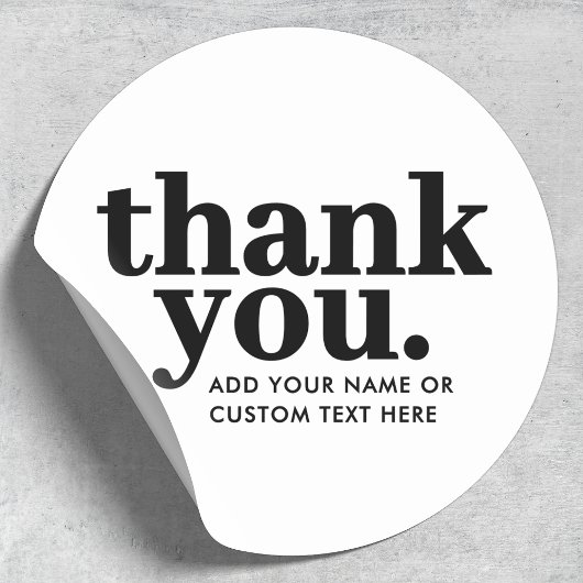 ステッカーありがとう | レトロ白黒 ラウンドシール