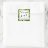 ステッカーありがとう |緑葉 スクエアシール (バッグ)