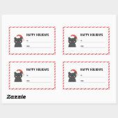 ステッカーからかわいいクリスマス猫プレゼントラベル 長方形シール (シート)