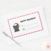 ステッカーからかわいいクリスマス猫プレゼントラベル 長方形シール (封筒)