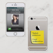 ステッカーが付いている金ゴールドのiPhone 6の名刺 名刺 (正面/裏面)