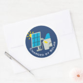 ステッカーで充電された太陽のEV ラウンドシール (封筒)