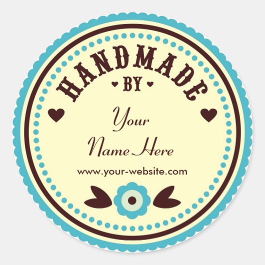 ステッカーで手作りアクアパーソナライズされたフラワー ラウンドシール (正面)