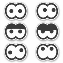 ステッカーで目玉を物に付ける