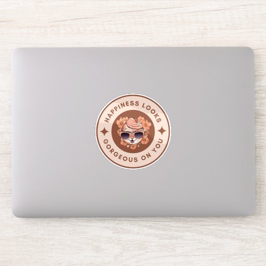 ステッカーにハッピネスが華やかに シール (コンピューター)