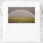 ステッカーに二重の虹 長方形シール (バッグ)