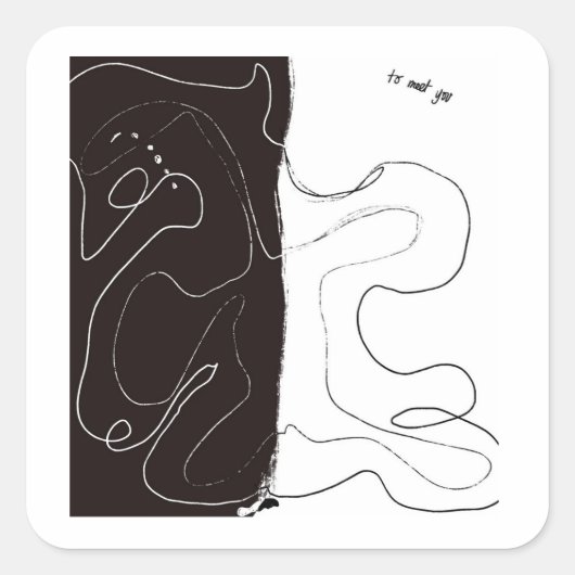 ステッカーに会う スクエアシール (正面)