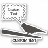 ステッカーに座るカナリア鳥 シール (正面)