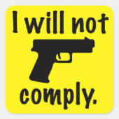 ステッカーに従わない スクエアシール (正面)