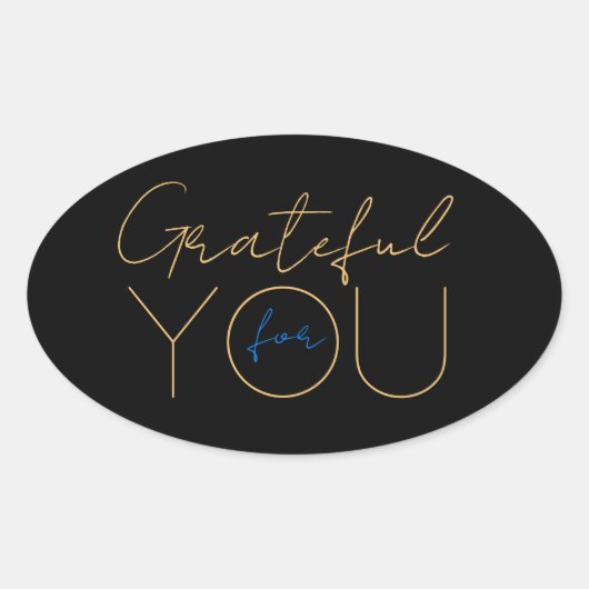 ステッカーに感謝 楕円形シール (正面)