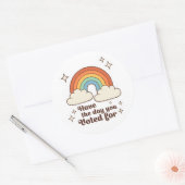 ステッカーに投票した日がある ラウンドシール (封筒)