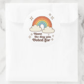 ステッカーに投票した日がある ラウンドシール (バッグ)