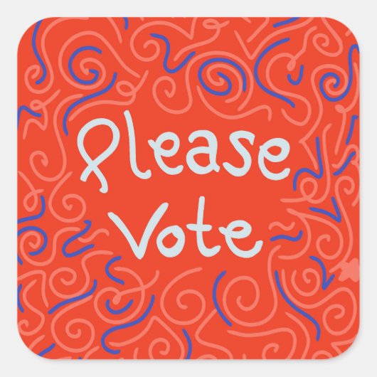 ステッカーに投票して スクエアシール (正面)