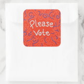 ステッカーに投票して スクエアシール (バッグ)