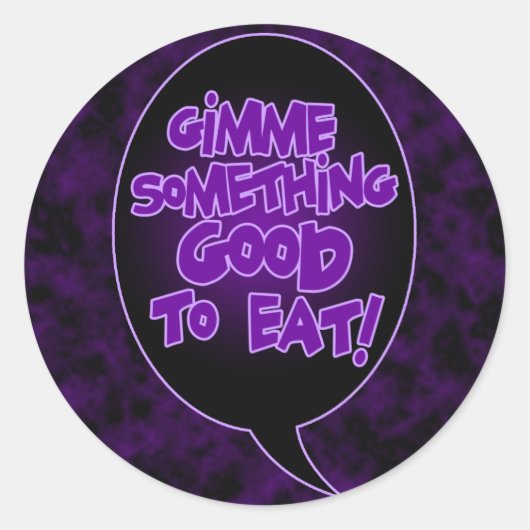 ステッカーに良いものを食べ出す ラウンドシール (正面)