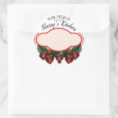 ステッカーのキッチンからイチゴ缶詰 ラウンドシール (バッグ)