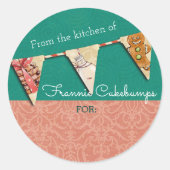 ステッカーのキッチンからクリスマスクッキー牛乳 ラウンドシール (正面)