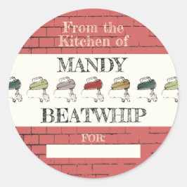 ステッカーのキッチンからレンガの電気ビーター ラウンドシール