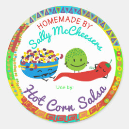 ステッカーのキッチンから唐辛子サルサ ラウンドシール