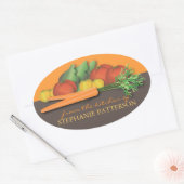 ステッカーのキッチンから新鮮な野菜 楕円形シール (封筒)