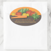 ステッカーのキッチンから新鮮な野菜 楕円形シール (バッグ)