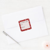 ステッカーのクリスマス赤い雪の結晶 スクエアシール (封筒)