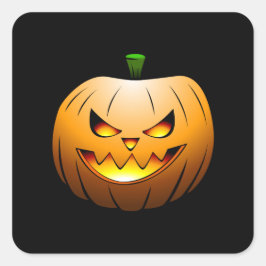 ステッカーのハロウィンのかぼちゃの燃えさし スクエアシール