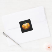 ステッカーのハロウィンのかぼちゃの燃えさし スクエアシール (封筒)
