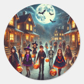 ステッカーのハロウィーンの日のパーティー ラウンドシール (正面)