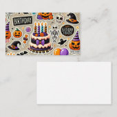 ステッカーのハロウィーンの日 名刺 (正面/裏面)