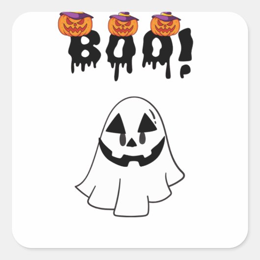 ステッカーのハロウィーン スクエアシール (正面)