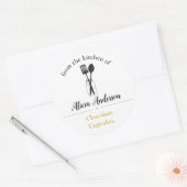 ステッカーのヘラのキッパーソナライズされたチンから ラウンドシール (封筒)