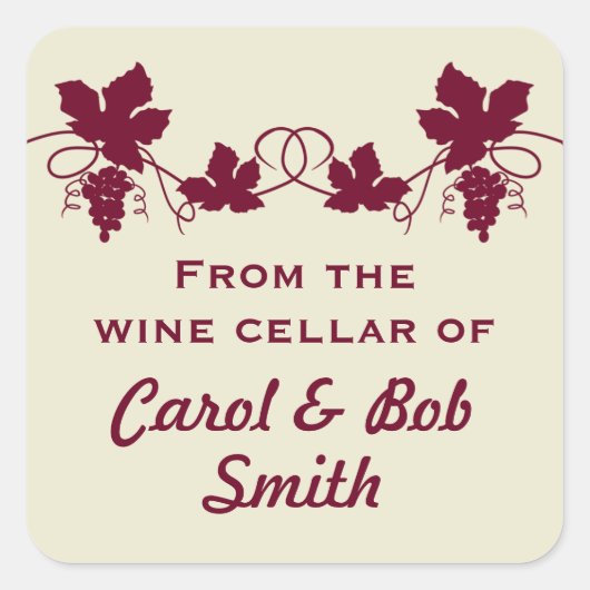ステッカーのワインセラーから スクエアシール (正面)