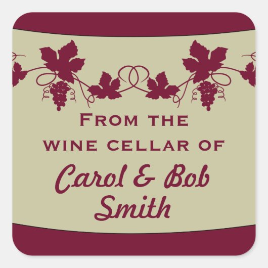ステッカーのワインセラーから スクエアシール (正面)