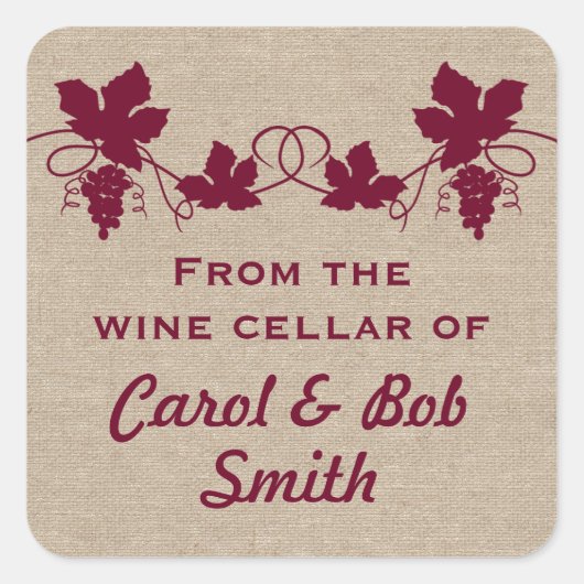 ステッカーのワインセラーから スクエアシール (正面)