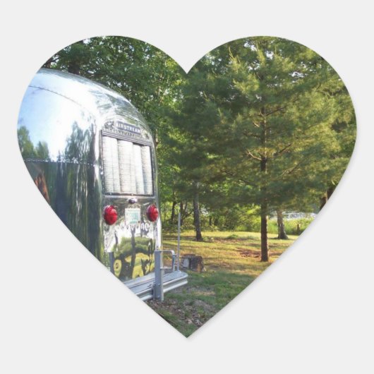 ステッカーのヴィンテージの缶のmirror湖のマツキャンピングカー ハートシール (正面)