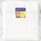 ステッカーのヴィンテージRosieリベッター私達はそれをしてもいいです! スクエアシール (バッグ)