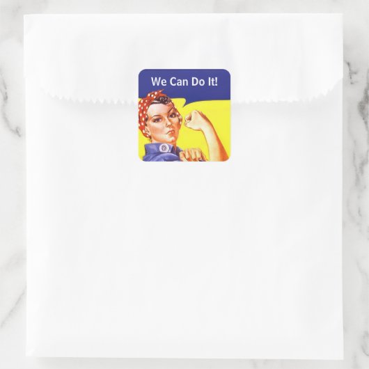 ステッカーのヴィンテージRosieリベッター私達はそれをしてもいいです! スクエアシール (バッグ)